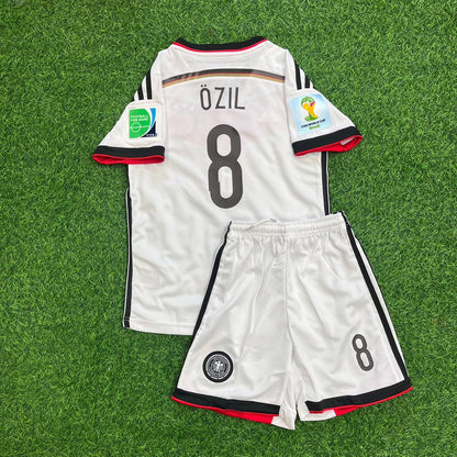 Mesut Özil Germany 2014 World Cup White Kids Retro Football Jersey Kit