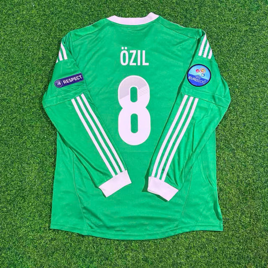 Mesut Ozil Germany EURO 2012 Long Sleeve Green Retro Football Jersey