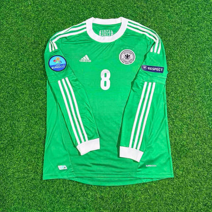 Mesut Ozil Germany EURO 2012 Long Sleeve Green Retro Football Jersey