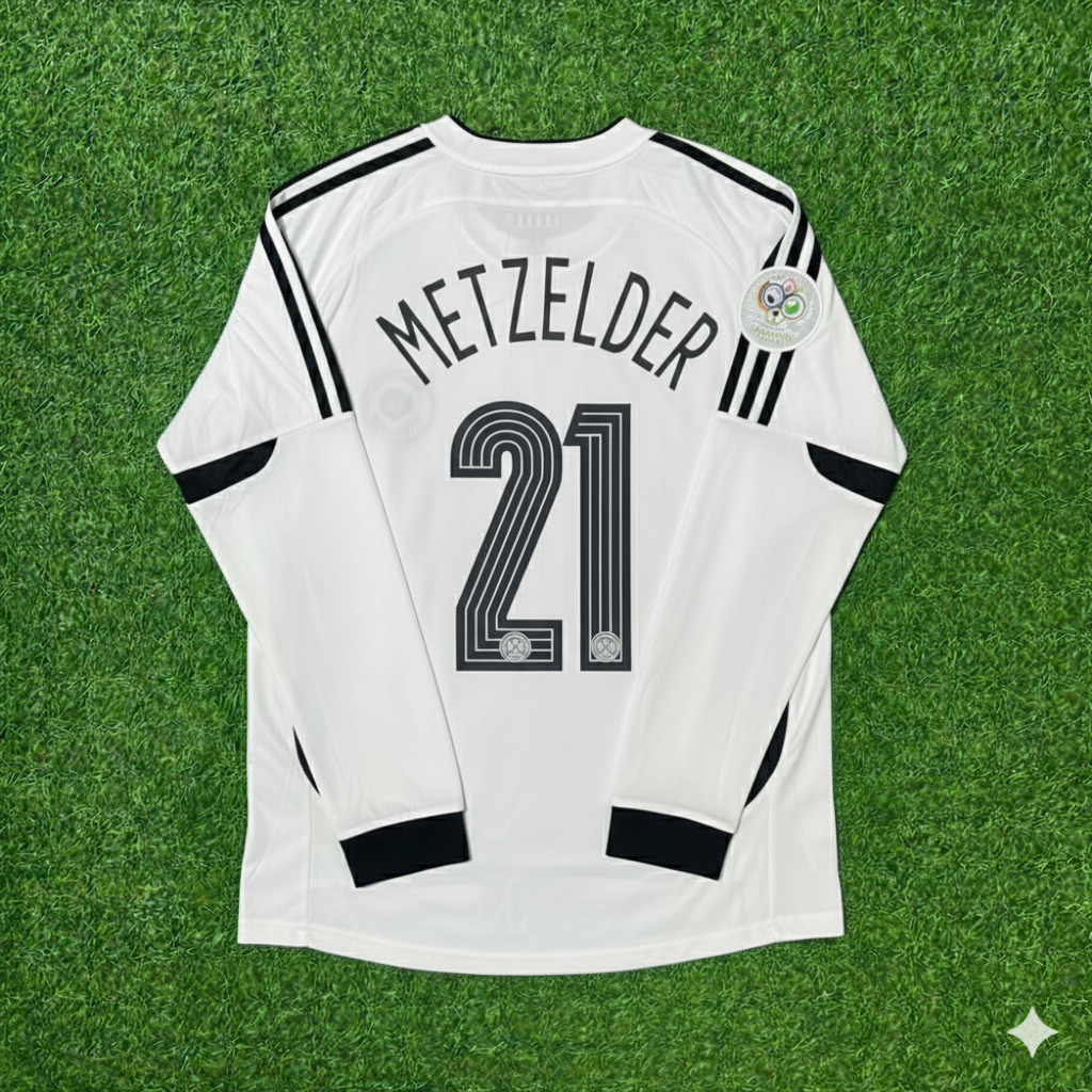 Christoph Metzelder Germany 2006 World Cup Long Sleeve White Football Jersey