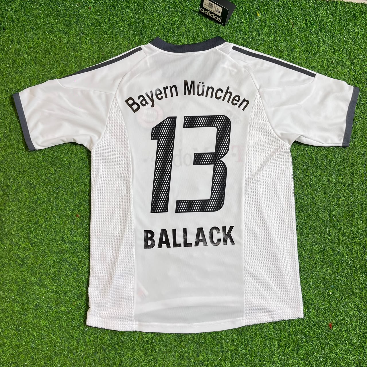 Michael Ballack Bayern Munich 2002/2004 Away White Retro Football Jersey Trikot Mailot