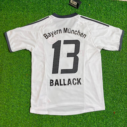 Michael Ballack Bayern Munich 2002/2004 Away White Retro Football Jersey Trikot Mailot