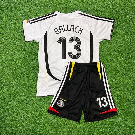 Michael Ballack Germany 2006 World Cup Kids White Retro Football Jersey Kit