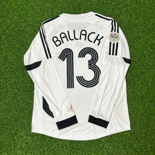 Michael Ballack Germany 2006 World Cup Long Sleeve White Football Jersey