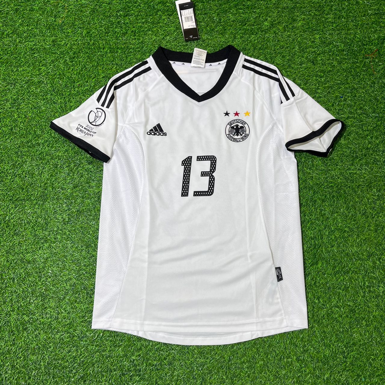 Michael Ballack Germany Deutschland 2002 World Cup Japan Korea White Retro Jersey Trikot