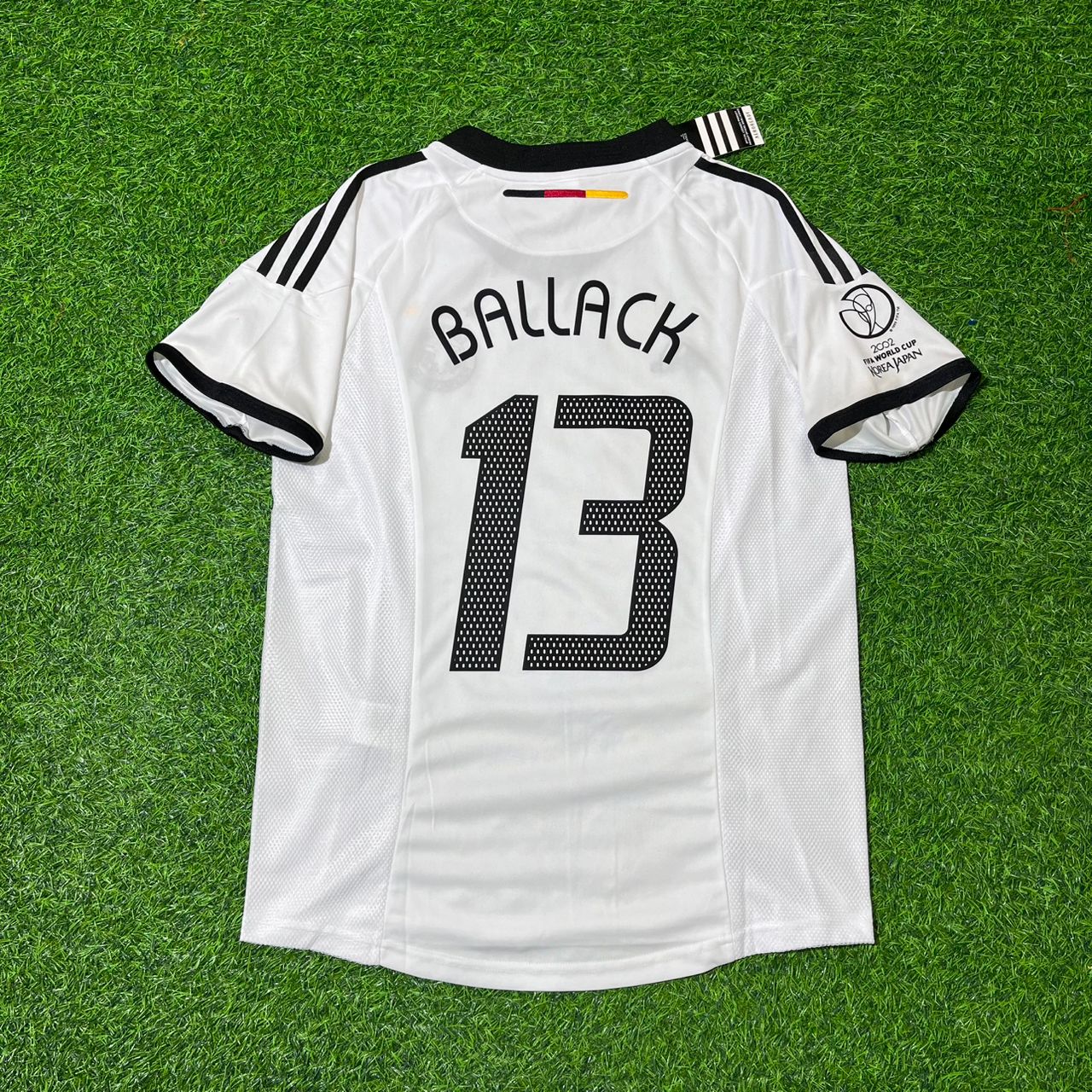 Michael Ballack Germany Deutschland 2002 World Cup Japan Korea White Retro Jersey Trikot
