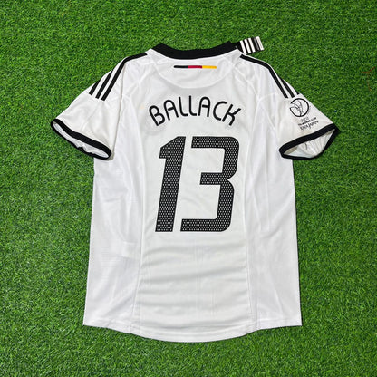 Michael Ballack Germany Deutschland 2002 World Cup Japan Korea White Retro Jersey Trikot