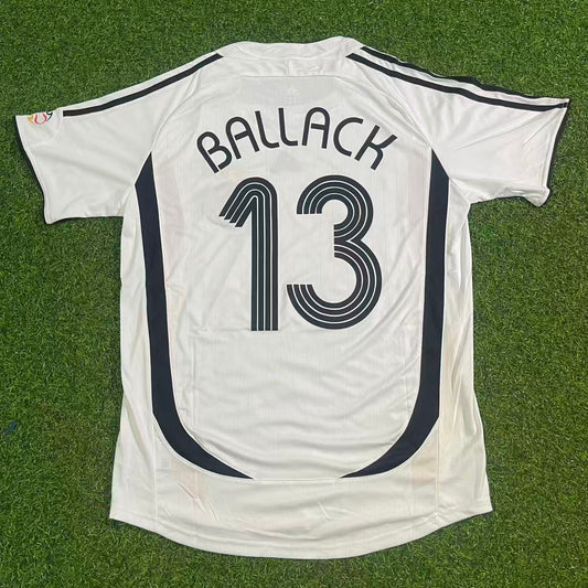 Michael Ballack Germany Deutschland 2006 World Cup White Retro Football Jersey