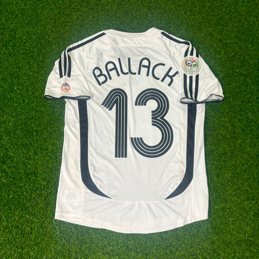 Maillot de football rétro blanc Michael Ballack Allemagne Coupe du Monde 2006