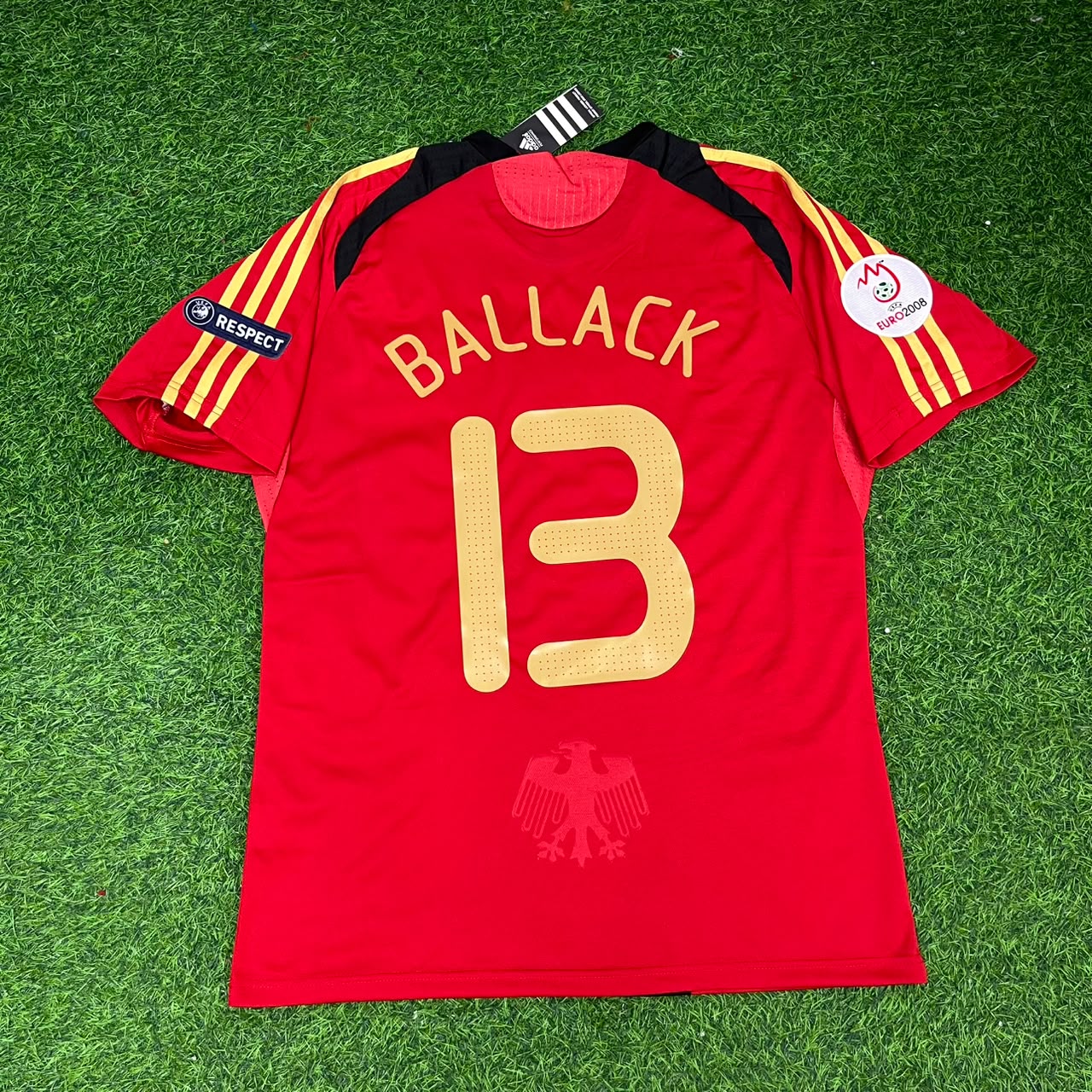 Michael Ballack Germany EURO 2008 Away Red Retro Football Jersey Kit