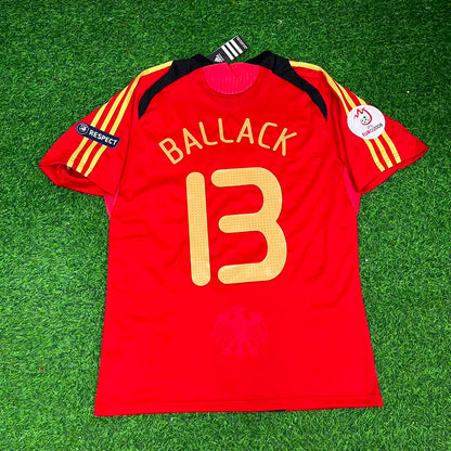 Michael Ballack Germany EURO 2008 Away Red Retro Football Jersey Kit