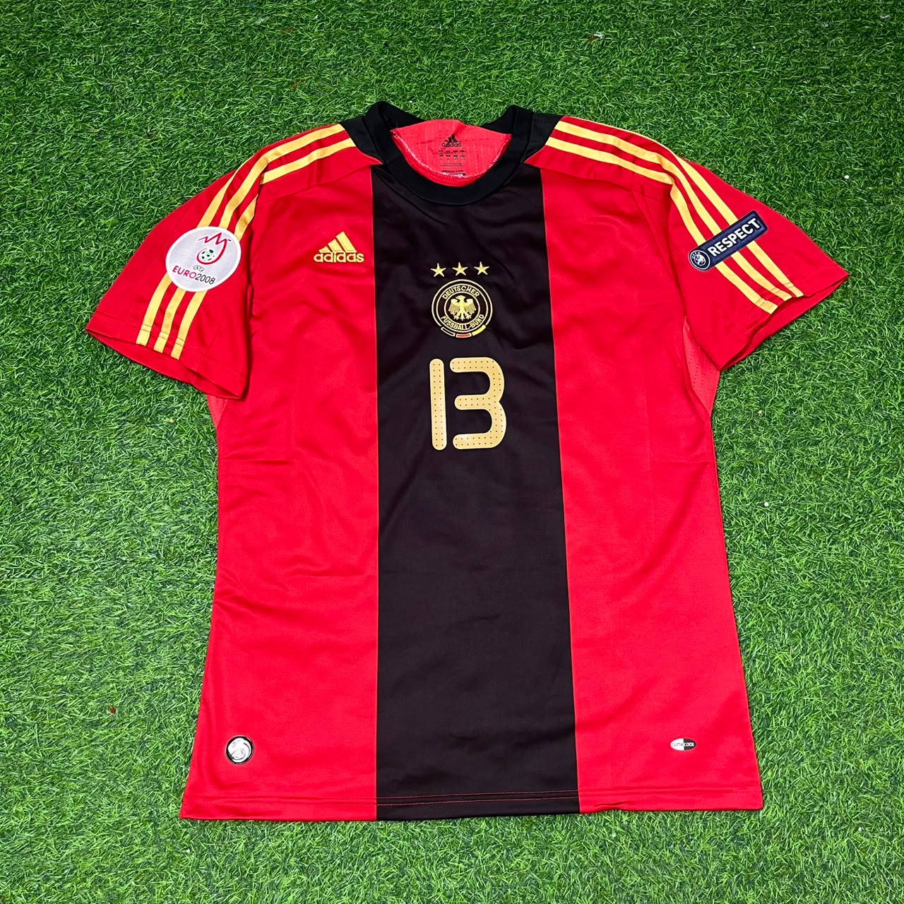 Michael Ballack Germany EURO 2008 Away Red Retro Football Jersey Kit