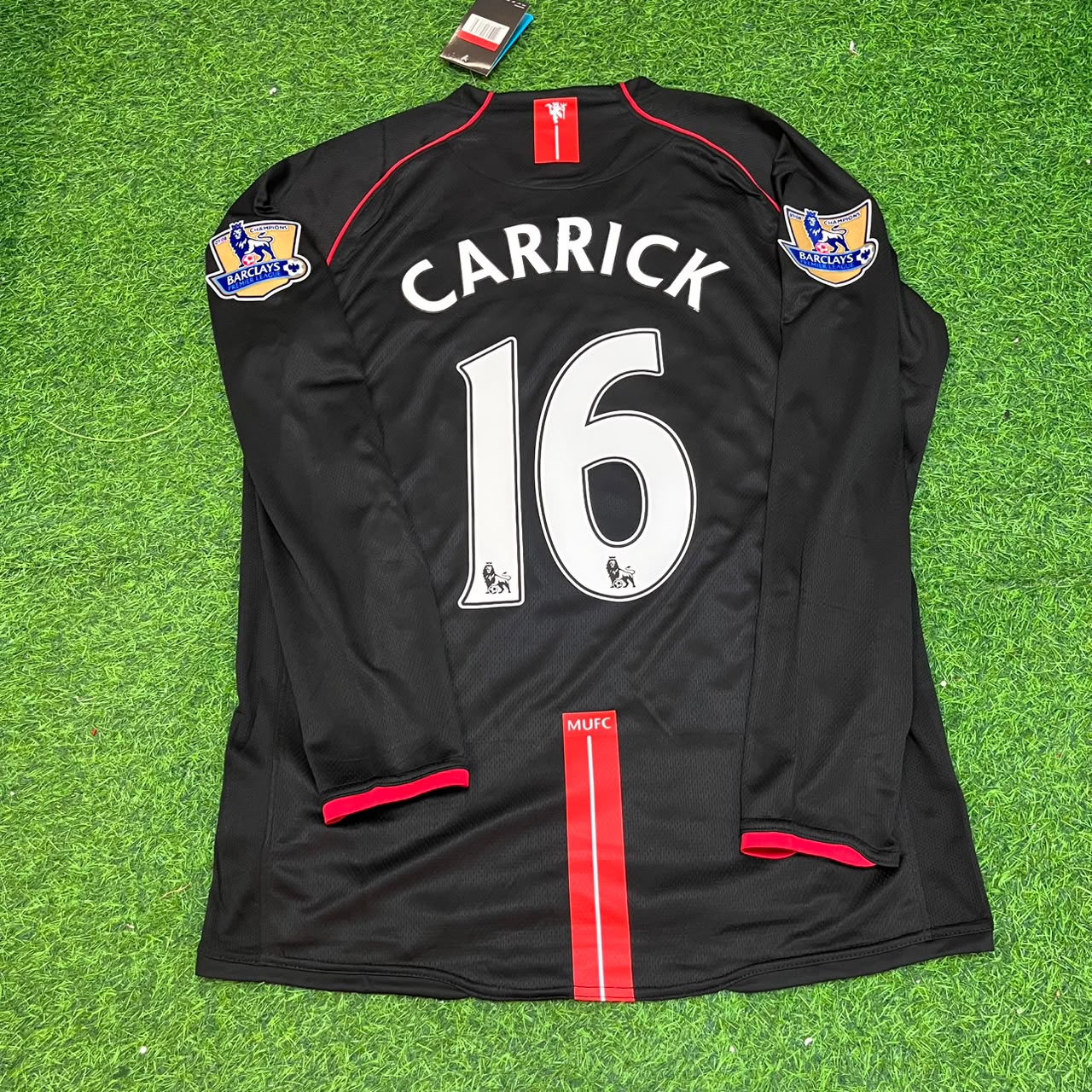 Michael Carrick 2007-2008 Manchester United Black Retro Jersey Trikot Camiseta Maillot