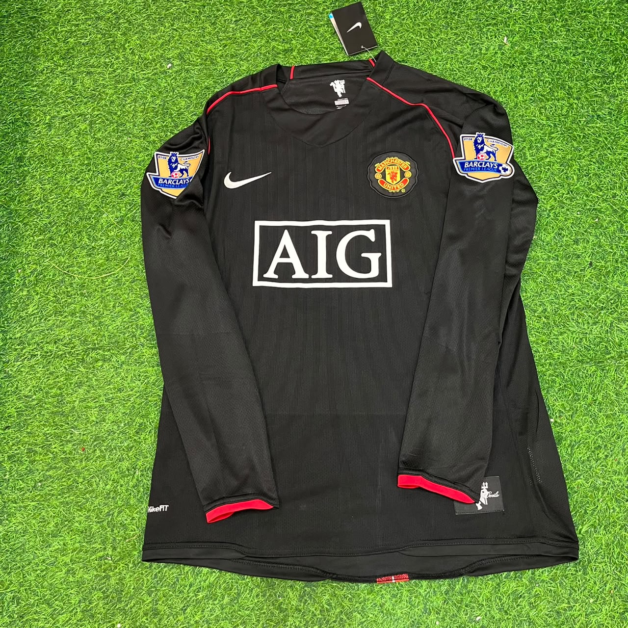 Michael Carrick 2007-2008 Manchester United Black Retro Jersey Trikot Camiseta Maillot