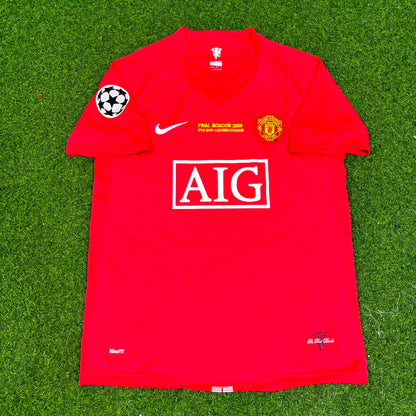 Michael Carrick Manchester United Champions League Final Moscow 2008 Retro Red Football Shirt