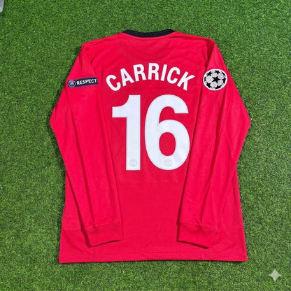 Michael Carrick #16 Manchester United 2009-2010 Retro Long Sleeve Football Jersey