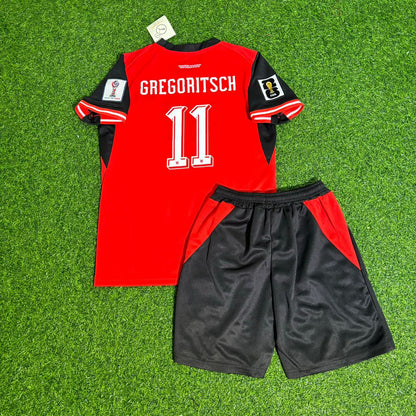 Michael Gregoritsch 11 Austria 2026 World Cup Kids Football Jersey Kit