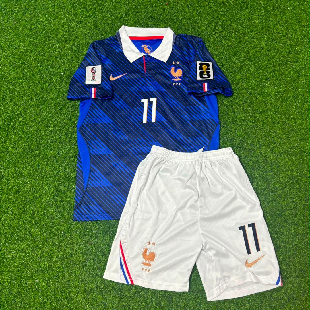 Michael Olise #11 France 2026 World Cup Home Kids Football Jersey