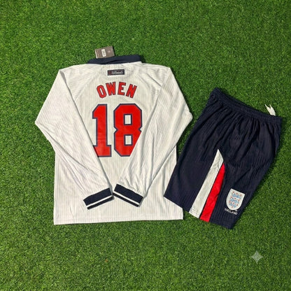 Michael Owen England 1998 World Cup Kids Long Sleeve Retro Football Jersey