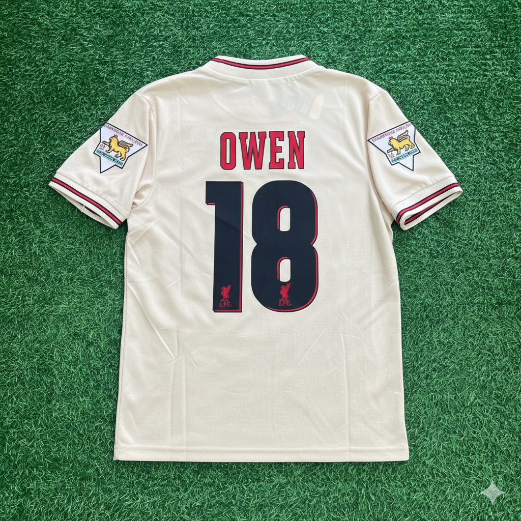 Michael Owen Liverpool 1996 1997 Retro Away White Retro Jersey