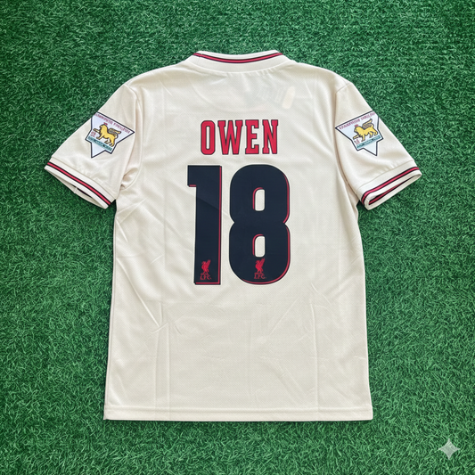 Michael Owen Liverpool 1996 1997 Retro Away White Retro Jersey