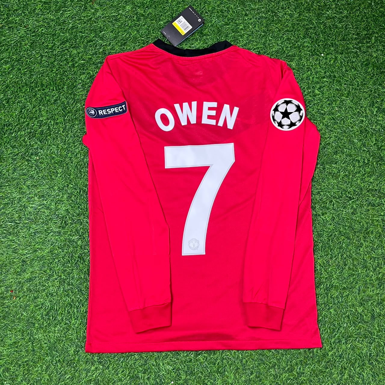 Michael Owen #7 Manchester United 2009-2010 Retro Long Sleeve Football Jersey