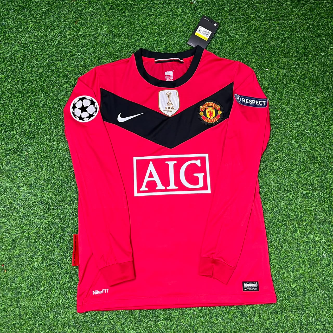 Michael Owen #7 Manchester United 2009-2010 Retro Long Sleeve Football Jersey