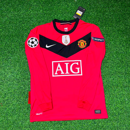 Michael Owen #7 Manchester United 2009-2010 Retro Long Sleeve Football Jersey