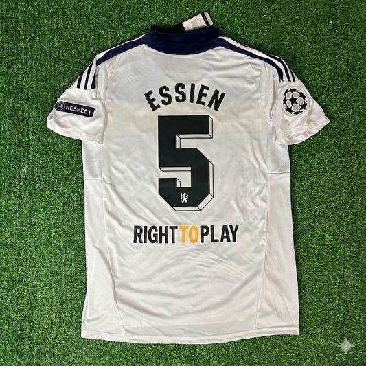 Michael Essien #5 Chelsea 2011 2012 Champions League White Yellow Retro Jersey Trikot