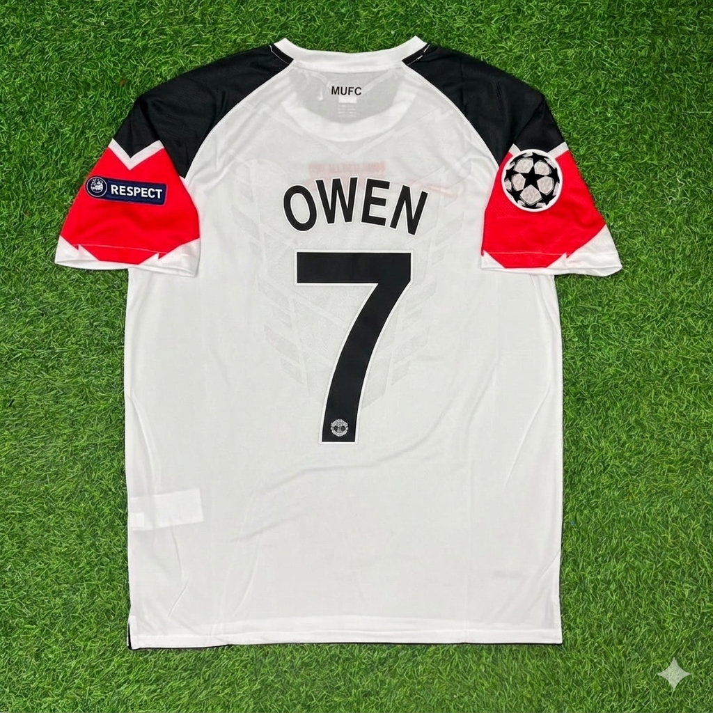 Michael Owen #7 Manchester United 2011 Champions League Final White Football Jersey