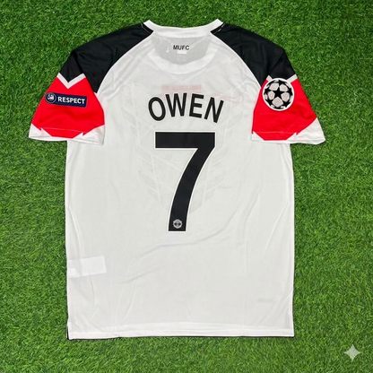 Michael Owen #7 Manchester United 2011 Champions League Final White Football Jersey