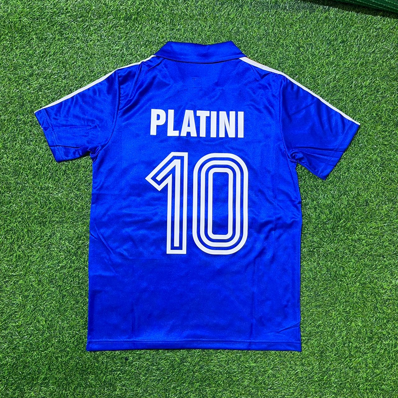 Michel Platini France 1986 World Cup Blue Retro Football Jersey Kit