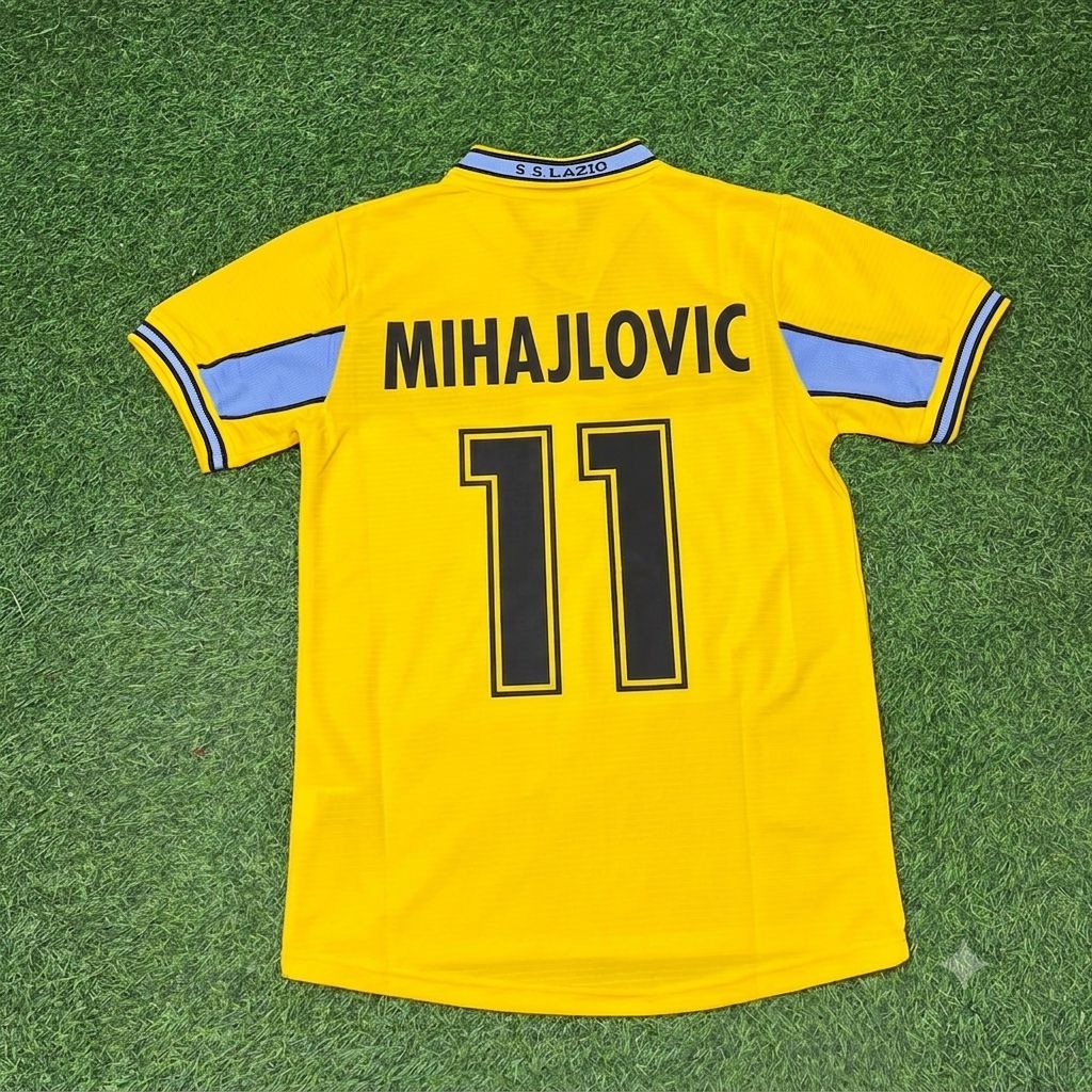 Sinisa Mihajlovic Lazio 1998-2000 Yellow Retro Football Jersey