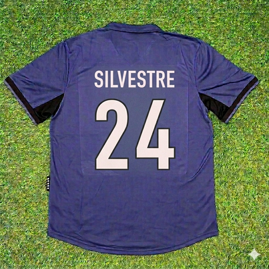 Mikaël Silvestre #24 Inter Milan 1998-1999 Home Retro Football Jersey