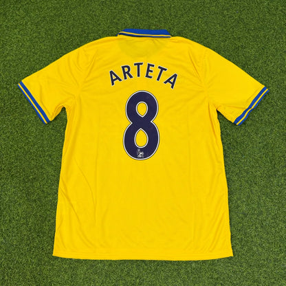 Mikel Arteta – Arsenal 2013/2014 Yellow Retro Kit Jersey Trikot Maillot Soccer Shirt