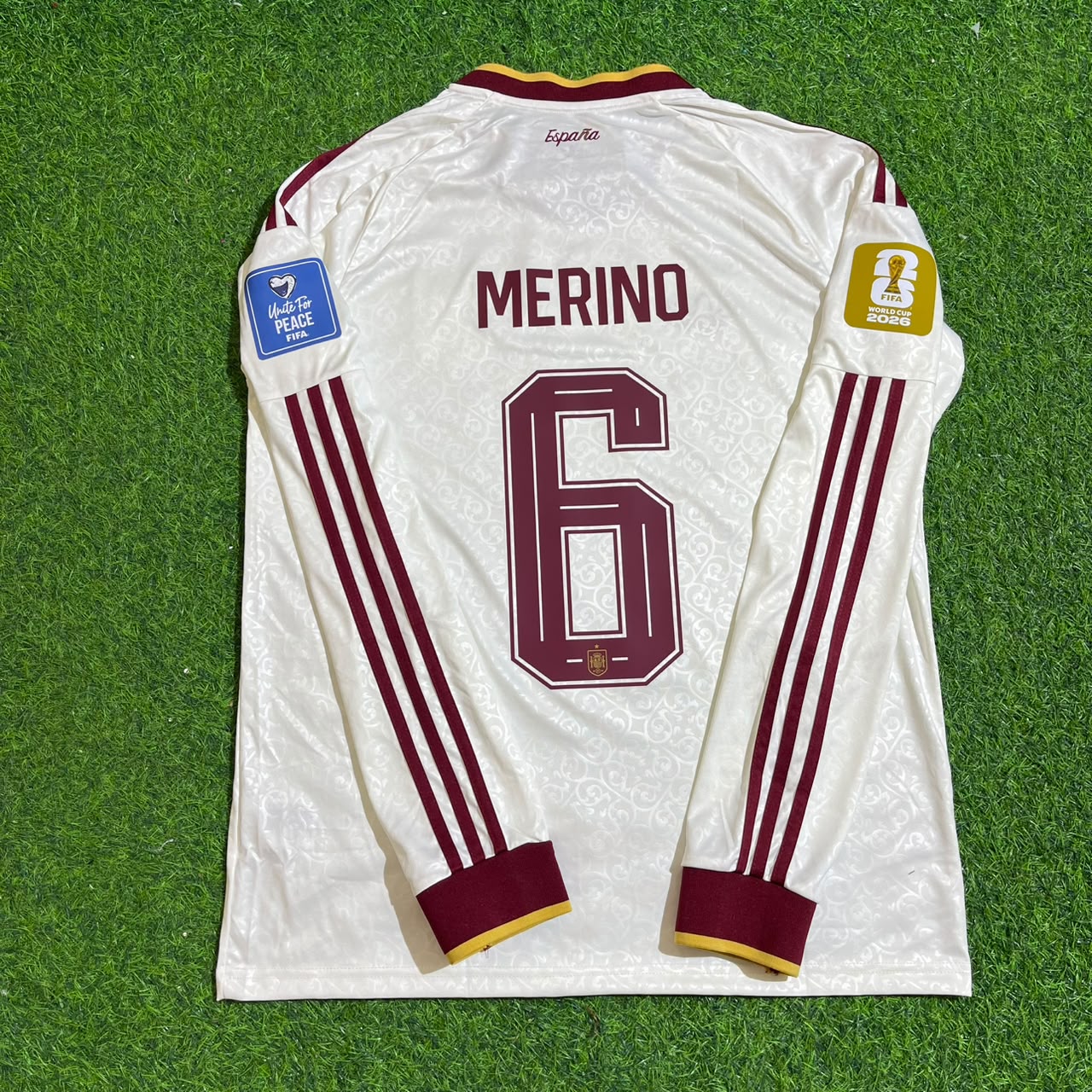 Mikel Merino #6 Spain 2026 World Cup Away Long Sleeve Jersey Trikot Maillot