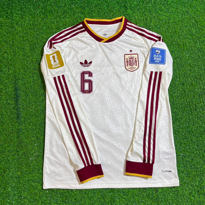Mikel Merino #6 Spain 2026 World Cup Away Long Sleeve Jersey Trikot Maillot