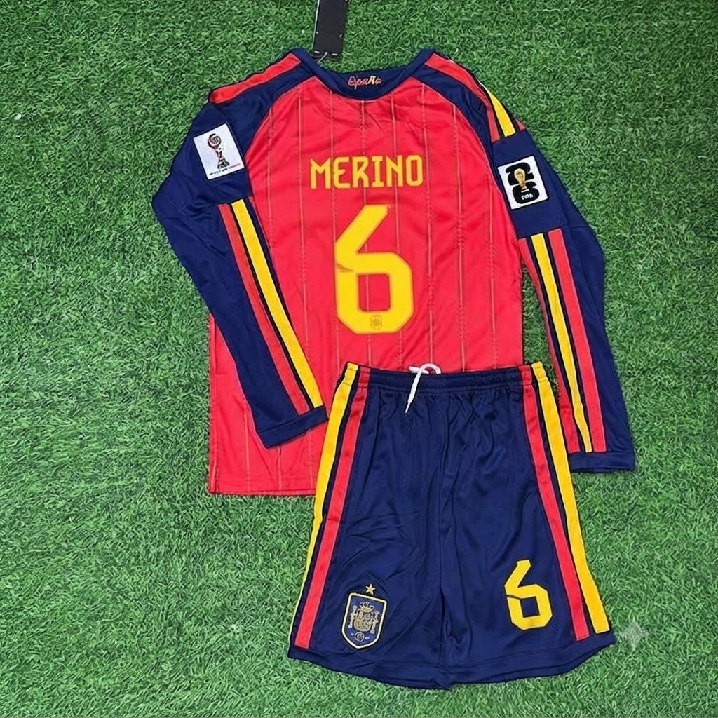 Mikel Oyarzabal Spain 2026 World Cup Kids Home Long Sleeve Football Jersey