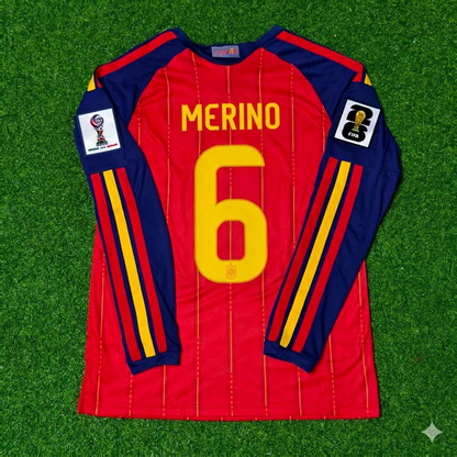 Mikel Merino #6 Spain 2026 World Cup Home Long Sleeve Jersey Trikot Maillot