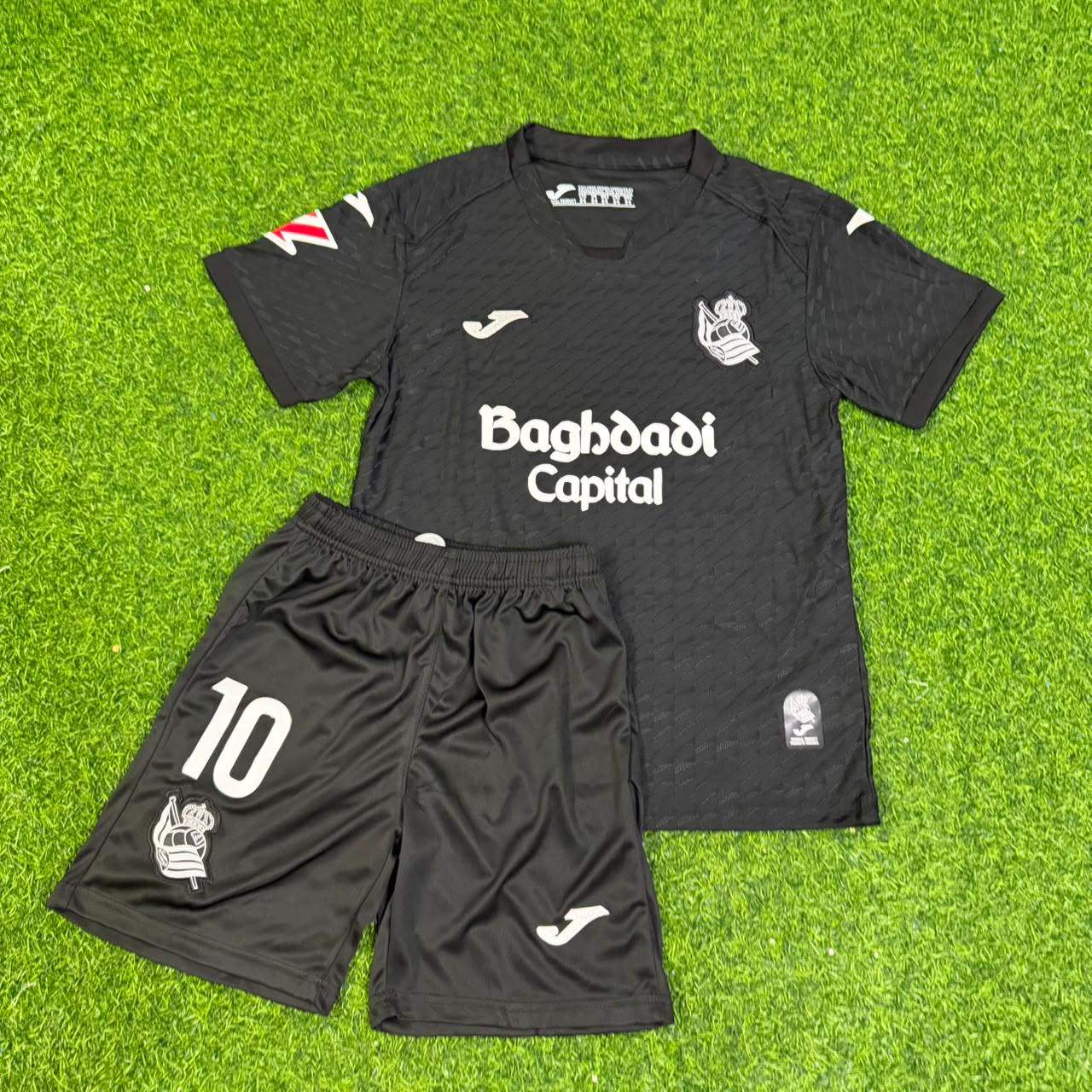 Mikel Oyarzabal Real Sociedad 2027 New Season Away Black Kids Jersey Trikot Maillot Soccer Shirt