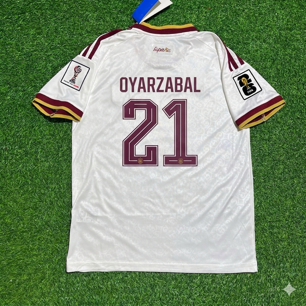 Mikel Oyarzabal 21 - Maillot de Foot Extérieur Espagne Coupe du Monde 2026