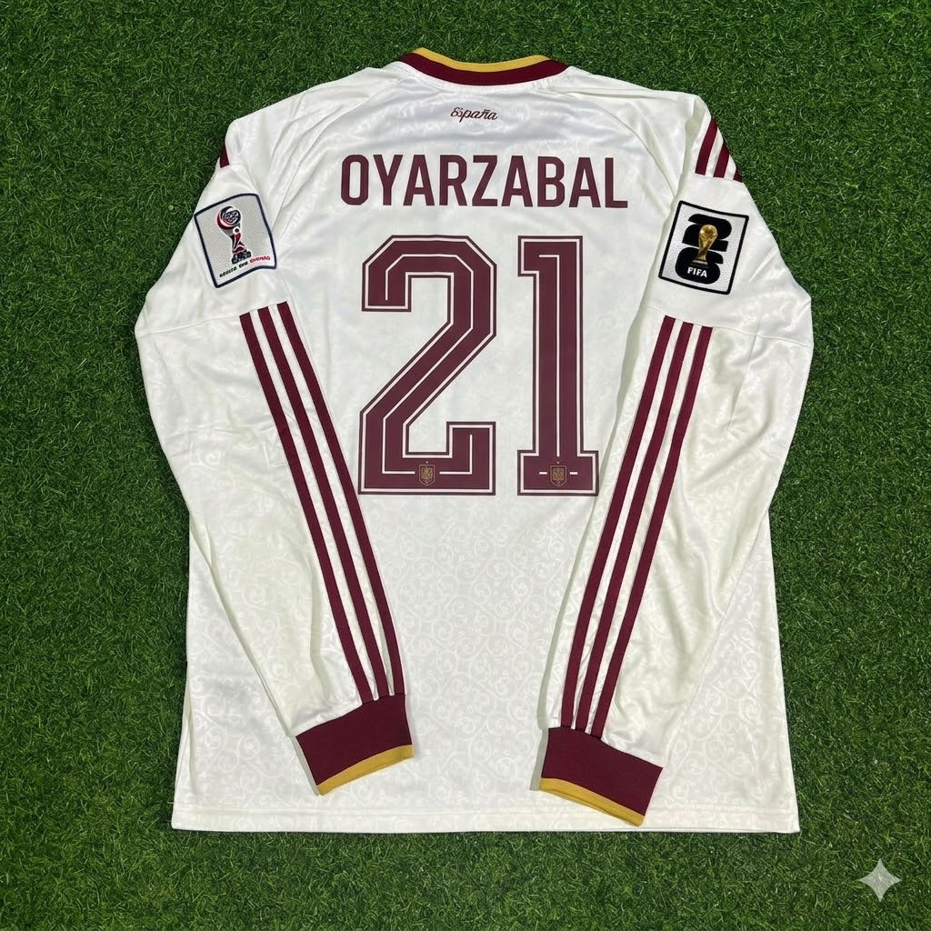 Mikel Oyarzabal #21 Spain 2026 World Cup Away Long Sleeve Jersey Trikot Maillot