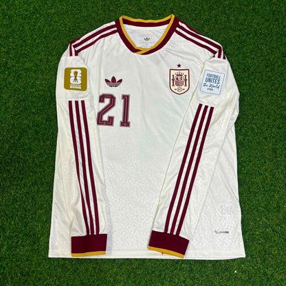 Mikel Oyarzabal #21 Spain 2026 World Cup Away Long Sleeve Jersey Trikot Maillot
