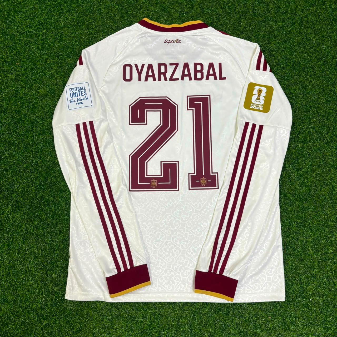 Mikel Oyarzabal #21 Spain 2026 World Cup Away Long Sleeve Jersey Trikot Maillot