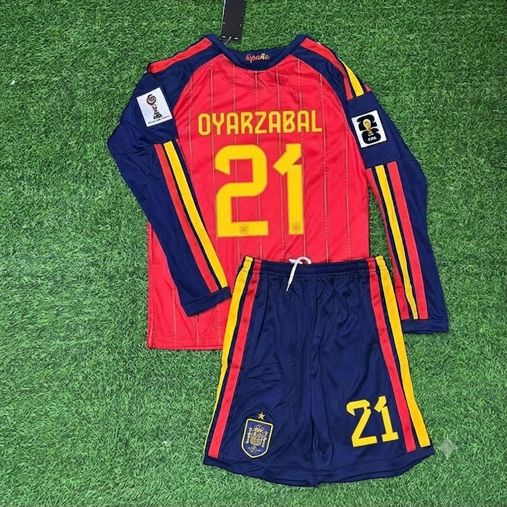 Mikel Oyarzabal Spain 2026 World Cup Kids Home Long Sleeve Football Jersey