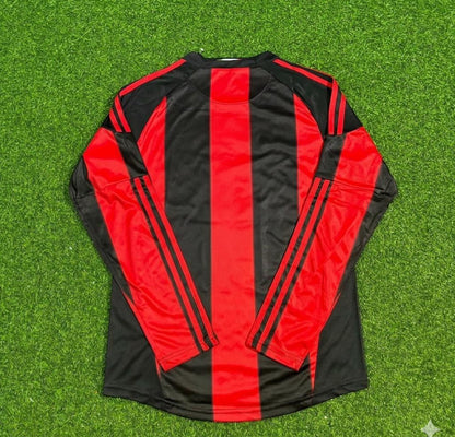 AC Milan 2010-2011 Home Long Sleeve Retro Football Jersey