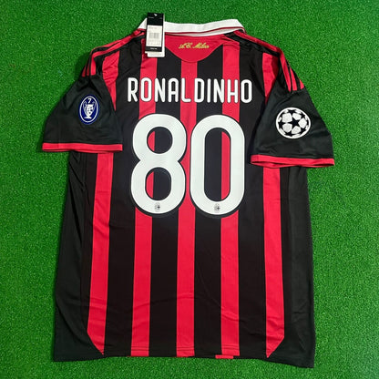 Ronaldinho Gaúcho 80 - AC Milan 2009 2010 Maillot Rouge Noir Maillot Trikot Maillot