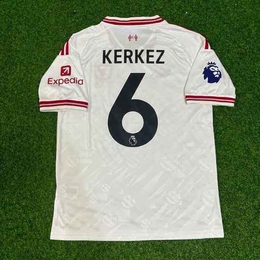 Milos Kerkez #6 Liverpool New Season 2027 White Away Football Jersey Kit
