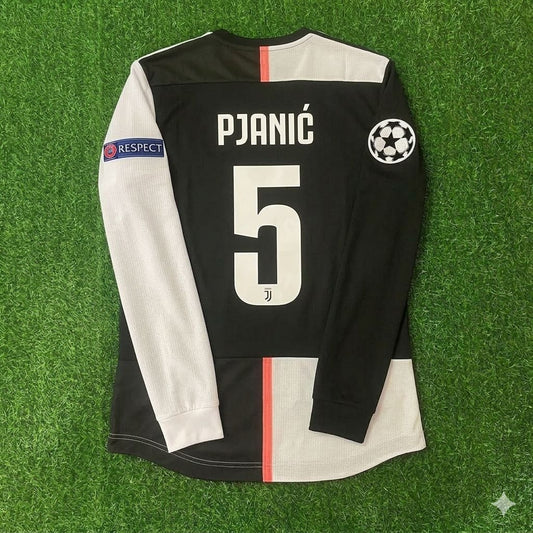 Miralem Pjanić 5- Juventus Long Sleeve 2019 2020 Retro White Black Jersey Trikot Maglia
