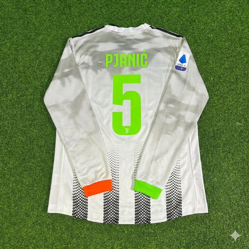 Miralem Pjanić #5 Juventus 2019-2020 Long Sleeve Retro Football Jersey